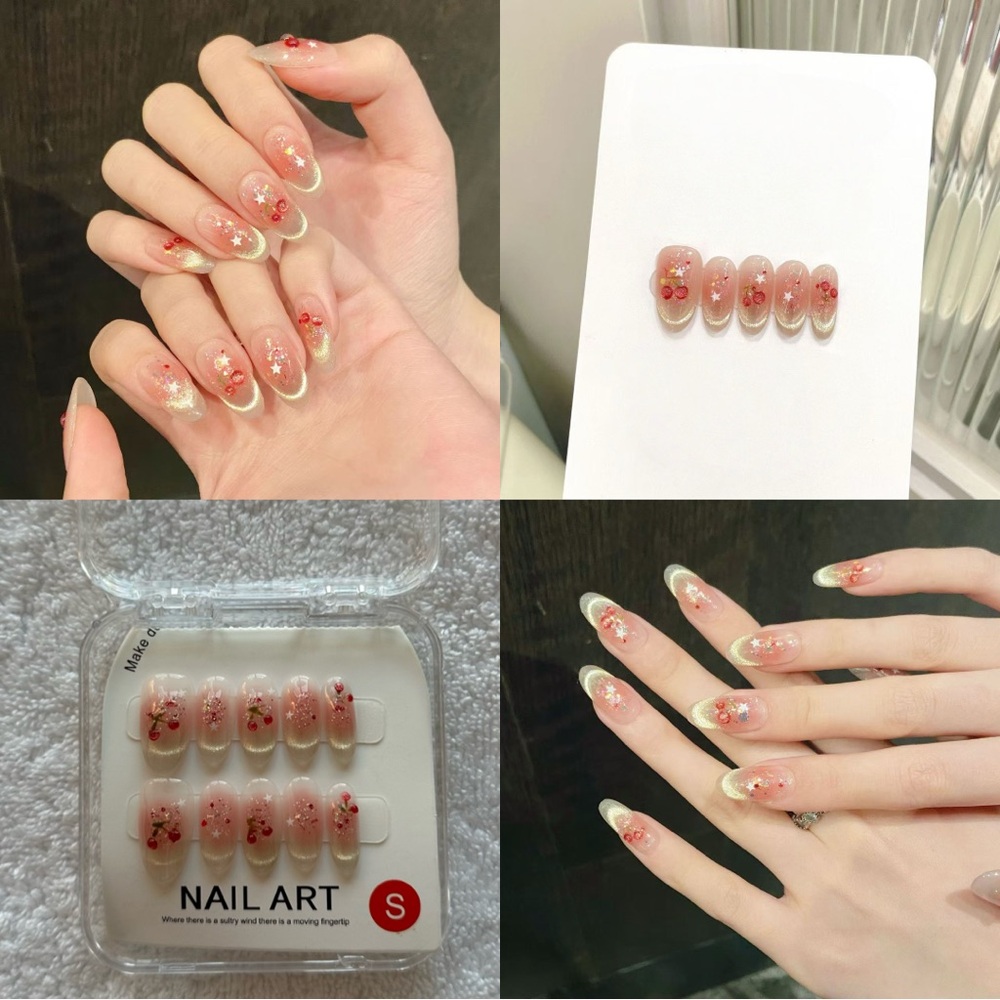 Handmade press on nails cat eye
